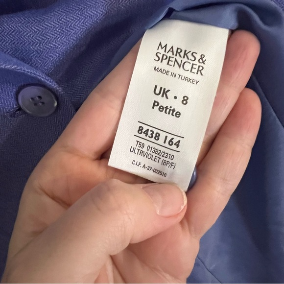 Marks & Spencer Linen-blend Ultraviolet Blazer - Picture 7 of 10